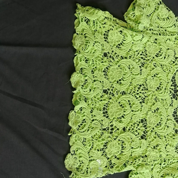 Bongo Women's Lime Green Crochet Crop Top Size M - Picture 4 of 8